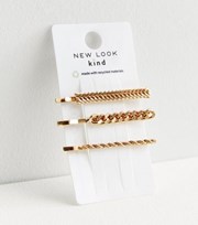New Look 3 Pack Mixed Gold Chain Slides